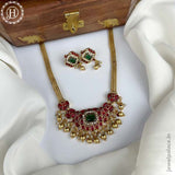 Elegant Gold Finish kemps Stone Temple Necklace JH5774