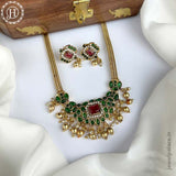 Elegant Gold Finish kemps Stone Temple Necklace JH5774