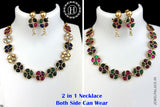 2 In 1 Floral Design Antique Necklace Set JH5776
