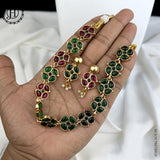 2 In 1 Floral Design Antique Necklace Set JH5776