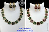 2 In 1 Floral Design Antique Necklace Set JH5776