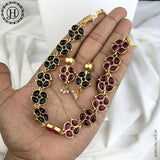 2 In 1 Floral Design Antique Necklace Set JH5776