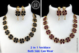 2 In 1 Floral Design Antique Necklace Set JH5776