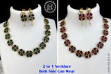 2 In 1 Floral Design Antique Necklace Set JH5776