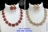 2 In 1 Floral Design Antique Necklace Set JH5776
