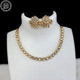 Beautiful Gold Finish With Kemps Stone Designer Necklace Set JH5777