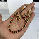Beautiful Gold Finish With Kemps Stone Designer Necklace Set JH5777