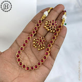 Beautiful Gold Finish With Kemps Stone Designer Necklace Set JH5777
