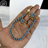Beautiful Gold Finish With Kemps Stone Designer Necklace Set JH5777