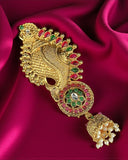 Exclusive Gold Plated Kemps Stone Pearls Traditional Jadai Billai JH5781