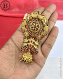 Exclusive Gold Plated Kemps Stone Pearls Traditional Jadai Billai JH5781