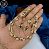 Beautiful High Quality Gold Plated Brass Temple Necklace Set JH5791