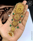 Exclusive Gold Plated Kemps Stone Pearls Traditional Jadai Billai JH5798