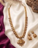 Beautiful Gold Plated Kemp Stones Temple Haram Set JH5799