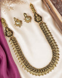 Beautiful Gold Plated Kemp Stones Temple Haram Set JH5800