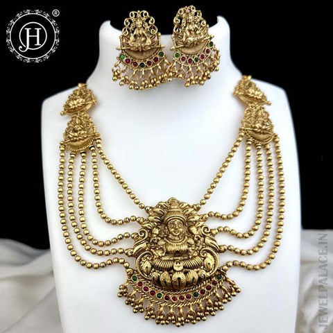 Beautiful Gold Plated Temple Necklace Set JH5803