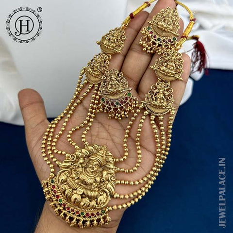 Beautiful Gold Plated Temple Necklace Set JH5803