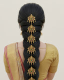 Traditional South Indian Jadai Billai Set of 9 Pcs Hair Pins JH5808