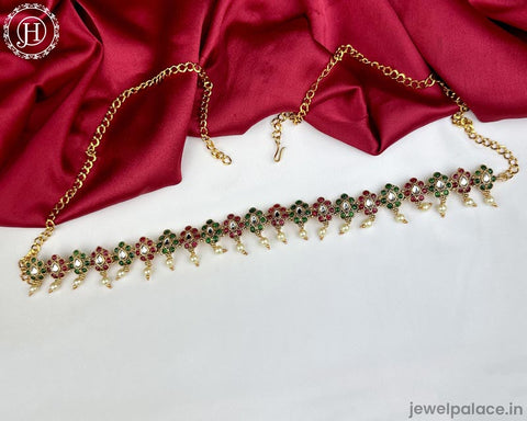 Beautiful Gold Plated Kemps Stone Traditional Waist Hip Belt JH5822