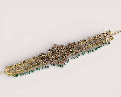 Beautiful Gold Plated Kemps Stone Traditional Waist Hip Belt JH5827