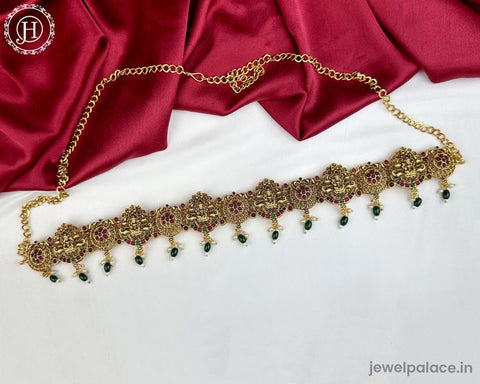 Beautiful Gold Plated Kemps Stone Traditional Waist Hip Belt JH5829