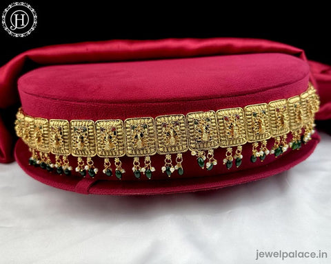 Beautiful Gold Plated Kemps Stone Traditional Waist Hip Belt JH5831