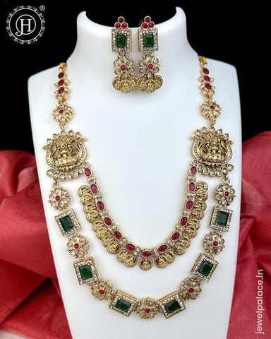 Beautiful Gold Plated Kemp Stones Designer Haram Set JH5833