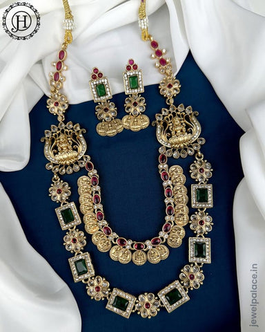  Beautiful Gold Plated Kemp Stones Designer Haram Set JH5833