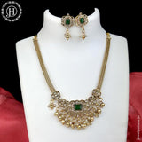 Elegant Gold Finish kemps Stone Temple Necklace JH5774