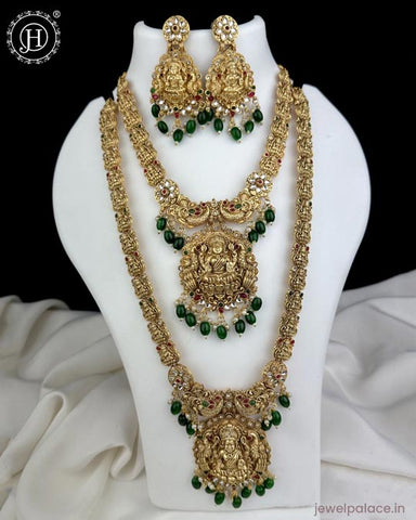Exclusive Gold Plated South Indian Traditional Combo Jewellery Set JH5846