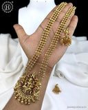 Beautiful Gold Finish Kemp Stone Temple Haram Set JH5851