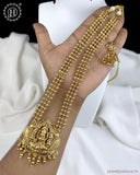 Beautiful Gold Finish Kemp Stone Temple Haram Set JH5852