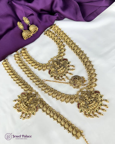 Exclusive Gold Plated South Indian Semi Bridal Jewellery Set JH5859