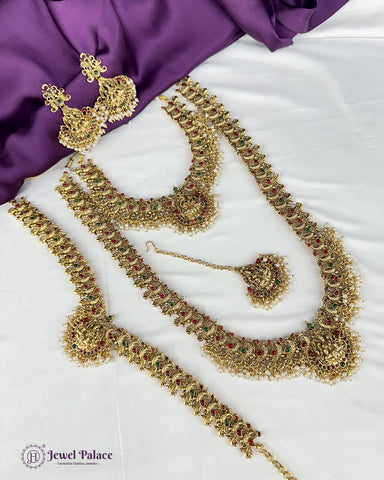 Exclusive Gold Plated South Indian Semi Bridal Jewellery Set JH5861
