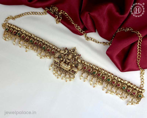 Beautiful Gold Plated Kemps Stone Traditional Waist Hip Belt JH5870