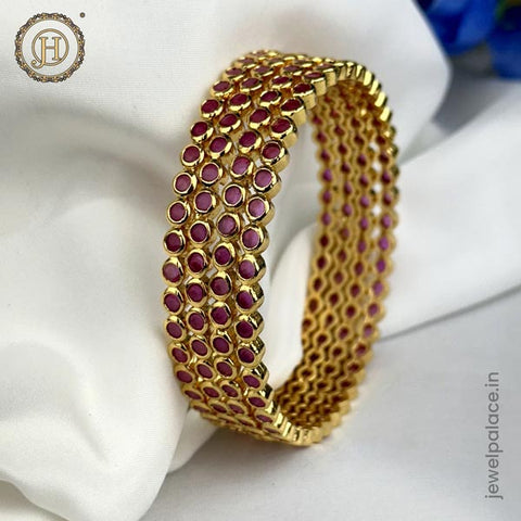 Beautiful Gold Plated AD Stone Beautiful Bangles Set JH5872