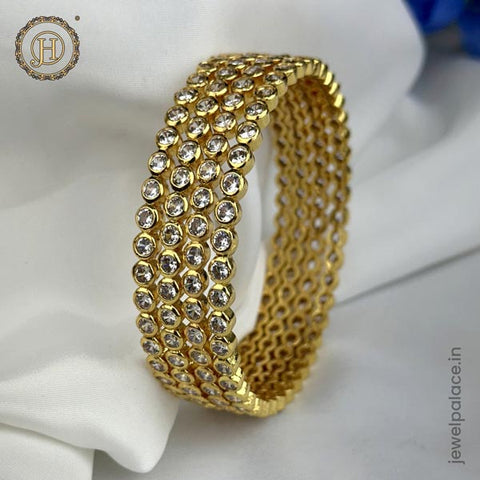 Beautiful Gold Plated AD Stone Beautiful Bangles Set JH5873