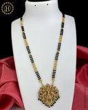 Beautiful Alloy Gold Planted Latest Black Beads Mangalsutra JH5874