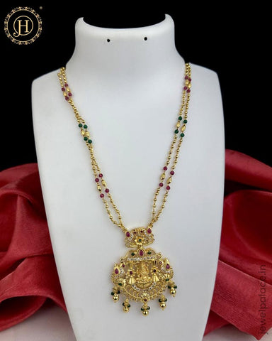 Beautiful Alloy Gold Planted Latest Black Beads Mangalsutra JH5880