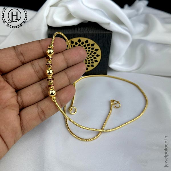 One Gram Micro Gold Plated Traditional Long Mugappu Chain JH5881