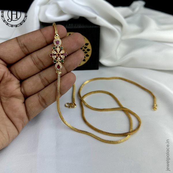 One Gram Micro Gold Plated Traditional Long Mugappu Chain JH5886