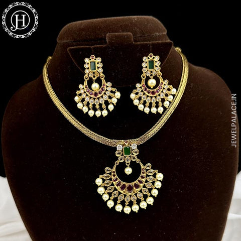 Beautiful High Quality Gold Plated Brass Temple Necklace JH5893