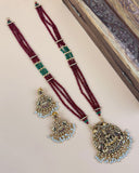 Beautiful Gold Plated Kemp Stones Designer Haram Set JH5900