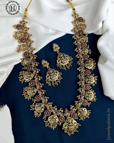 Beautiful Gold Plated Kemp Stones Designer Haram Set JH5902