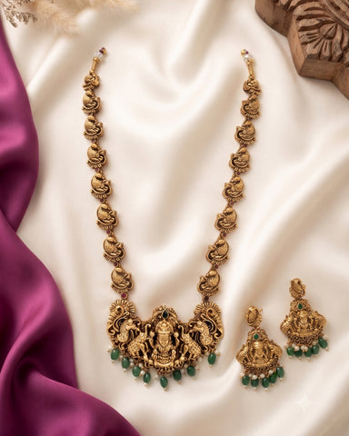Beautiful Gold Plated Kemp Stones Designer Haram Set JH5902