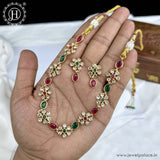 Elegant Gold Finish Kemp Stone Floral Design Necklace JH5911