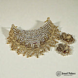 Elegant Gold Plated Temple Choker Set With Earrings JH5926