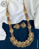 Beautiful Gold Plated Kemp Stones Temple Haram Set JH5934