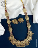 Beautiful Gold Plated Kemp Stones Temple Haram Set JH5934