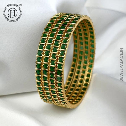 Exquisite 4 Piece AD Stone Bangle Set JH5948